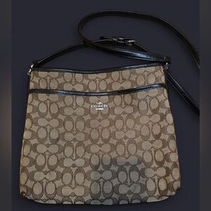 Coach Signature Brown and Black Crossbody Bag